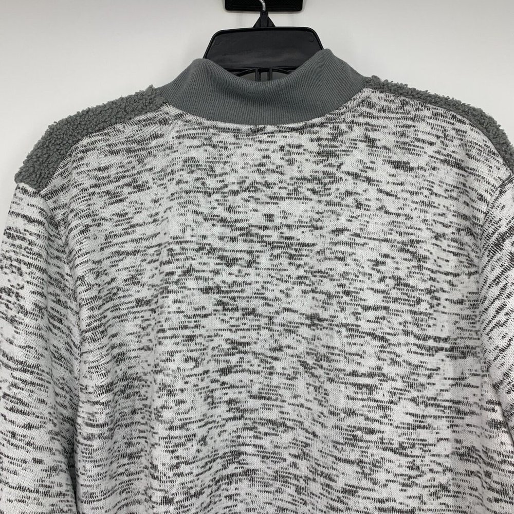 Natural Reflections Bomber Jacket Gray Sherpa Fleece Full Zip - Picture 8 of 9